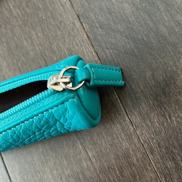 LEATHEROLOGY Turquoise Leather Headphone Wrap Cord Holder, Pencil Pouch, Wallet - Picture 9 of 16